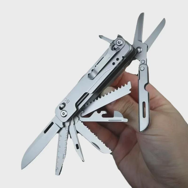 Tragbares multifunktionales Klappmesser und Schere zur Selbstverteidigung und zum Camping