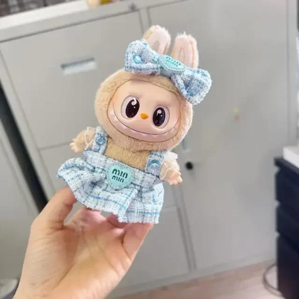 

For 15/17cm Labubu clothes Bow headband dress set labubu dolls clothing Lace skirt Outfit DIY Decorative replacement accessories no doll