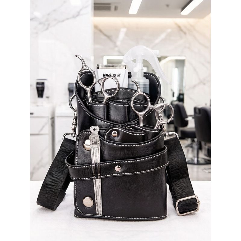 Retro Hairdressing Scissor Kit Dedicated for Hair Stylist Waist Bag Hairdressing Tool Kit New Arrival Pet Beauty Scissor Kit Shoulder Bag