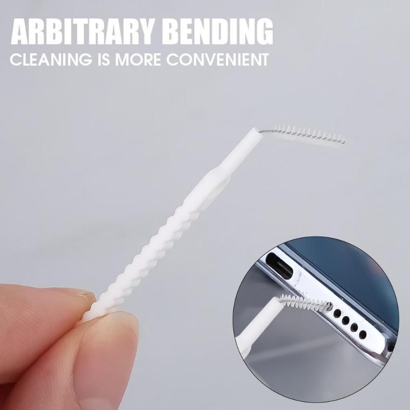10-100PCS Escova de limpeza de chuveiro Banheiro Micro Nylon Escova Bico Anti-bloqueio Ferramentas de limpeza Acessórios de banheiro