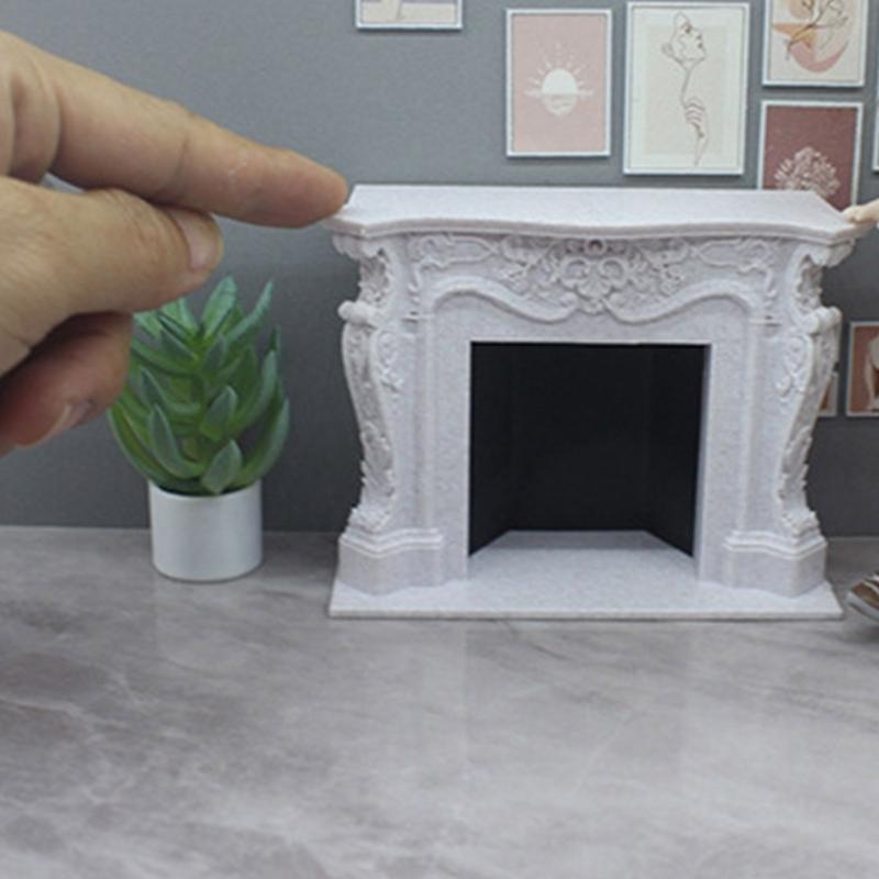 Educational Doll House Fireplaces Miniatures Zakka Toy Pretend Play Realistic Model Fireplaces Model Mini Size