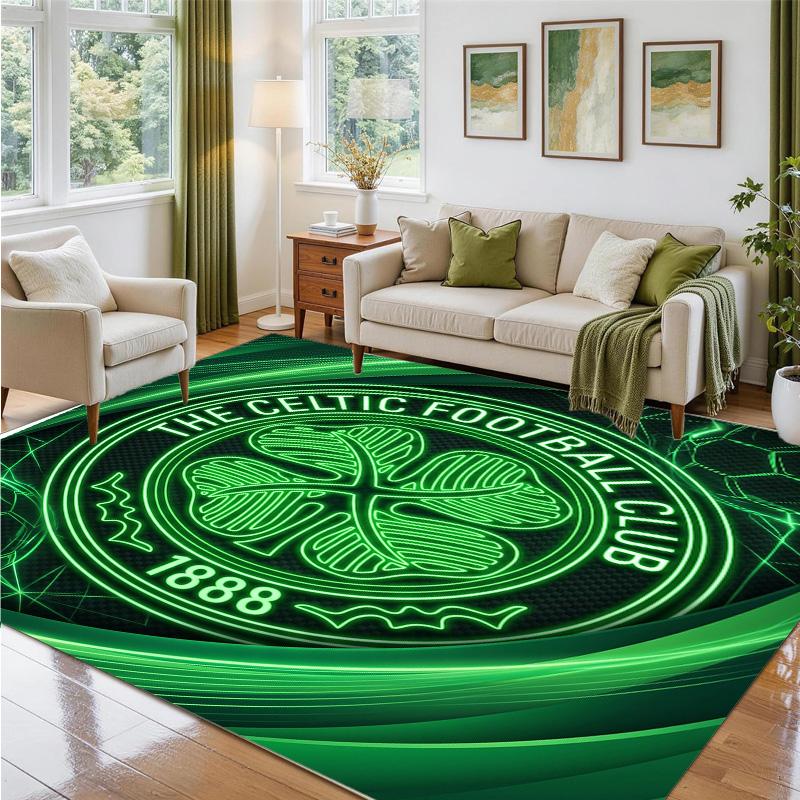 Celtic FC Design Crystal Velvet Rug Soft Decorative Mat for Bedroom Entrance