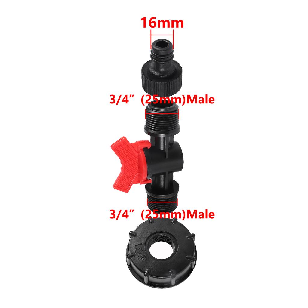 IBC Tank Adapter Replacement Valve Tap S60 Coarse Thread Reduce 1/2"3/4"1" Pipe Connection Water Tank Garden Irrigation Coupling