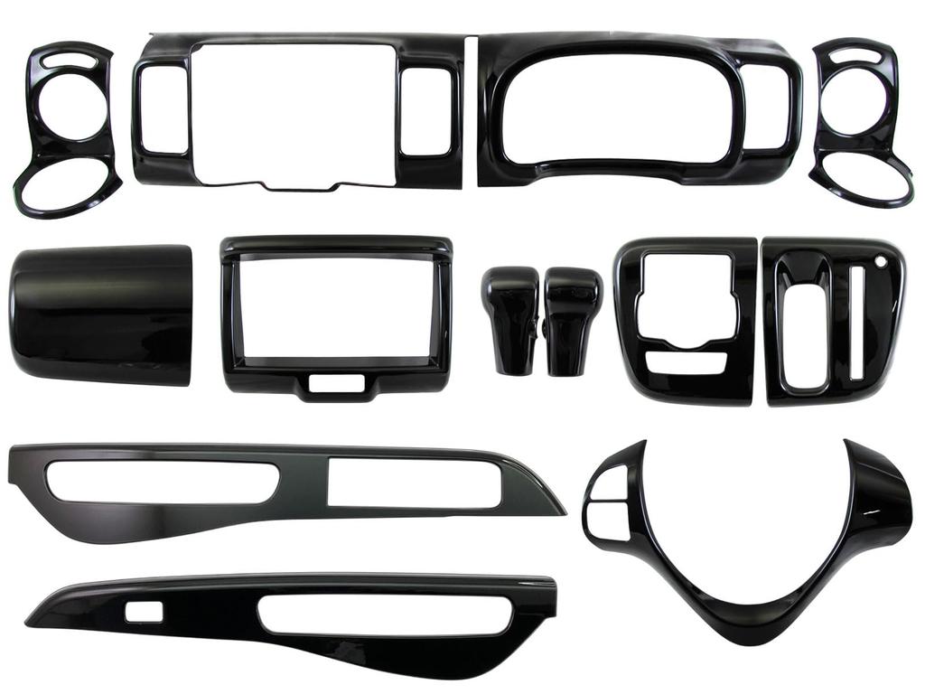 BRIGHTZ Every Wagon DA17W Interior Panel Piano 200mm Widescreen for Navigation Compatible with DA and Set, 13-Piece, Black, [WOOD-PAN-169] DA17, A17,