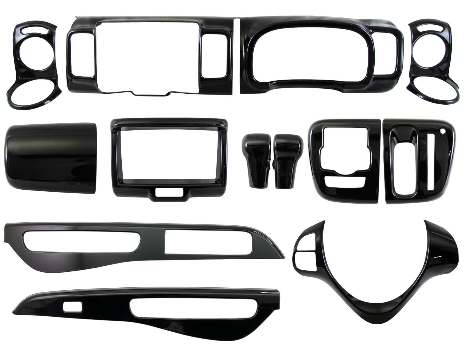 

BRIGHTZ Every Wagon DA17W Interior Panel Piano 200mm Widescreen for Navigation Compatible with DA and Set, 13-Piece, Black, [WOOD-PAN-169] DA17, A17,