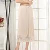 Netzblume Damen Spitze Langer Unterrock Einfarbige Hohe Taille Futter Unterrock Damen