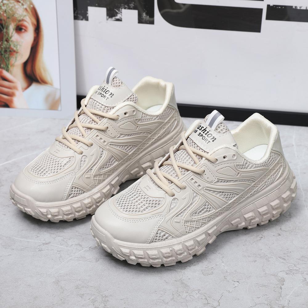 

Foreign trade four seasons women s shoes 2025 new sports and leisure shoes breathable dad women s shoes trendy versatile labor insurance trendy shoes 41 бежевий