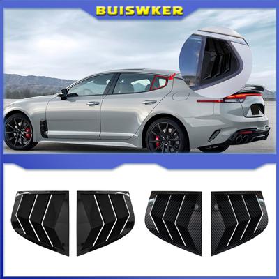 Aletas Laterais de Janela Ventilação Cobertura Quebra-Sol para Kia Stinger 2018-2025 Adesivo de Persiana de Janela ABS Fibra de Carbono Preto Acessórios