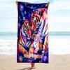 1PC Custom Name Tiger Family Stars Beach Towel Highly Absorbent And Sand-Resistant Towel for Swimming, Pool, Yoga, And Travel Lightweight