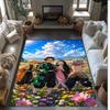 Soft Crystal Velvet Floor Rug,Demon Slayer Anti Slip Decorative Carpet, Plush Area Mat For Indoor Home Decoration