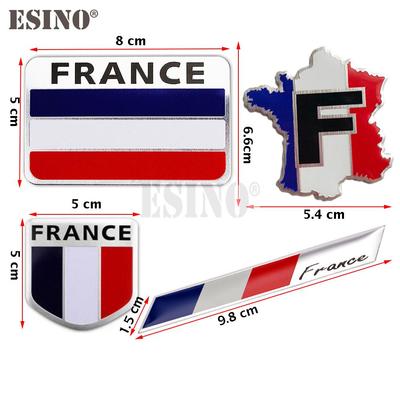 France National Flag 3D Metal Chrome Aluminium Alloy Decorative Emblem Adhesive Badge Sticker Decal Accessory