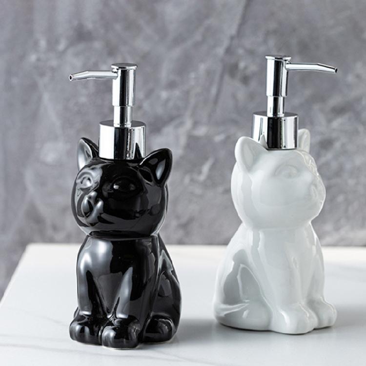 Lovely Cats Design Soap Dispenser Easy Maintenance Soap Holder with Press Pump For Household Countertop Organization