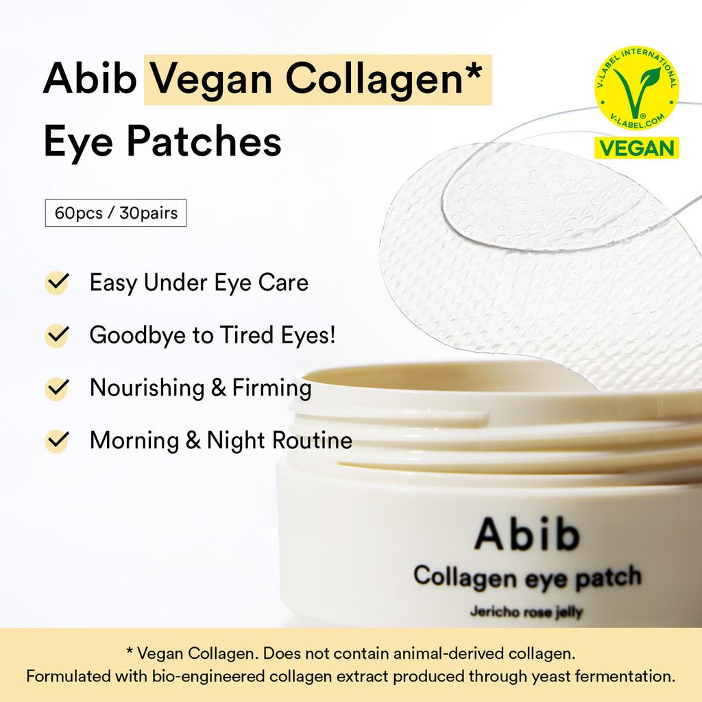 Abib Vegan Collagen Eye Patch Jericho Rose Jelly Firming Under Eye Patches 90ml 60pcs