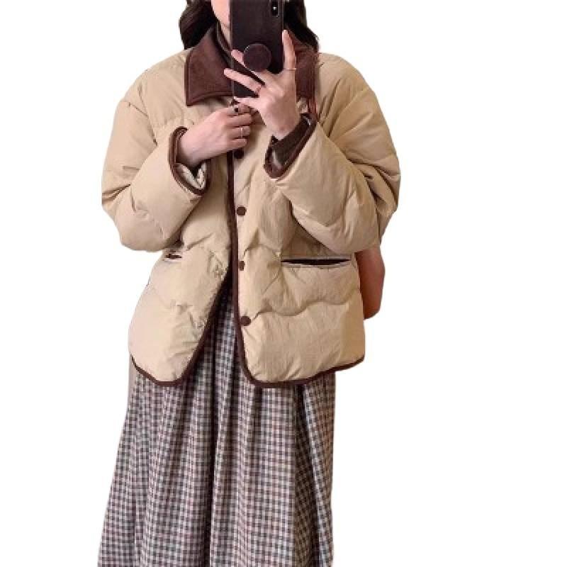 New Winter Blue Cotton Jacket Women's Fragrance Super Nice Thin Cotton-padded Jacket Cotton-padded Jacket