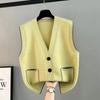Damen Strick-Cardigan-Weste für Frühling/Herbst, Oversized, Ärmellos, Kurz