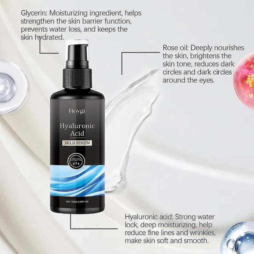 100ml Hyaluronic Acid Serum ,Facial Care for Men and Women,Anti-aging Hyaluronic Acid Serum with Rose oil