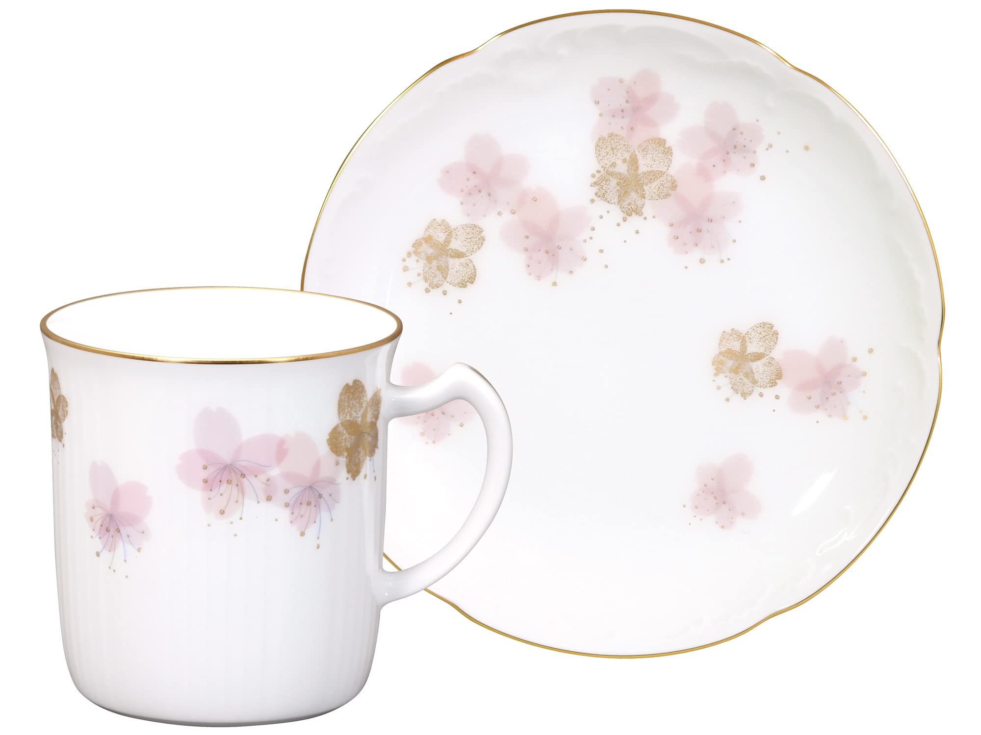 

Фарфор Окура Только в фирменных магазинах Серия «Сакура», 3-е издание «Сакура Хацумиё», Набор: Кружка и Отдельная Тарелка, Тарелка для Кофе/Чая, Сделано в Японии