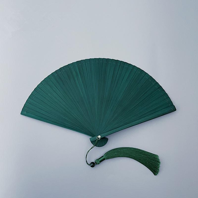 Classical Chinese Style Bamboo Fan Portable Folding Hand Fan Dancing Performance Decor Tassel Vintage Fan Art Craft