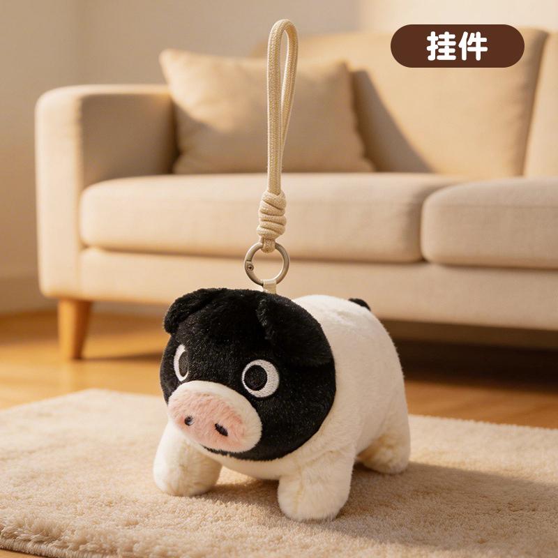 New Black Face Piggy Plush Toys Soft Chubby Cartoon Piggy Doll Amusing Cute Hanging Toys Cozy Children Wearable Animal Doll