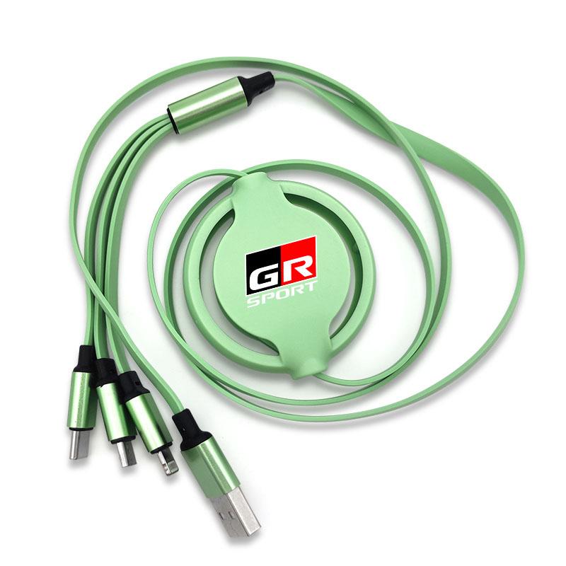 Car Accessories 3 In 1 Micro Cable Multi Charger for Toyota Trd GR Corolla Yaris Chr Auris RAV4 Land Cruiser Camry Highlander