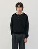 WORK ON BODY OFF Easyon Semi-Overfit Henley Neck Knit [Black]