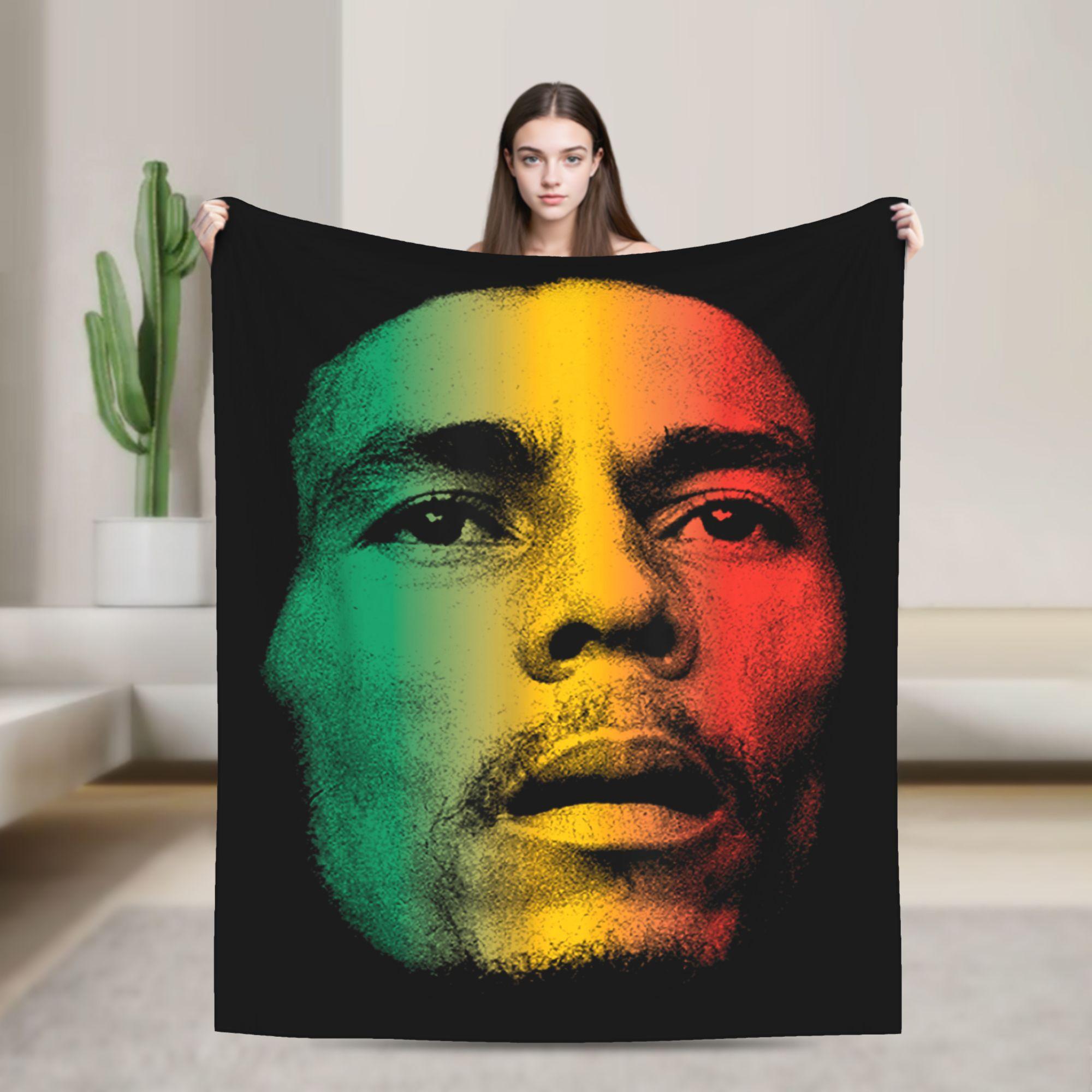 Bob Marley Soft Warm Blanket  Girls Boys Plush Throw Blanket Funny Home Decor Flannel Bedspread Sofa Bed Cover 75x100cm (30x40inch)