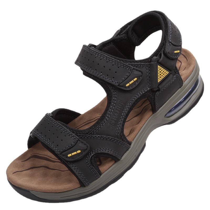 First Layer Cowhide Beach Shoes Breathable Open-toed Outdoor Wading Retro Casual Shoes Sandals Large Size Men's Shoes