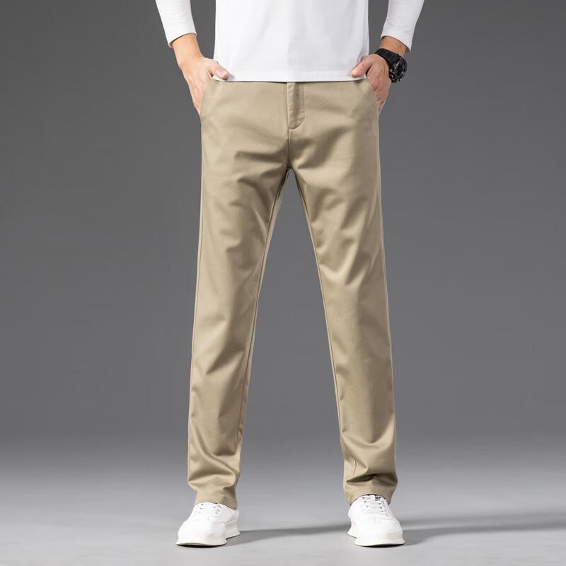 

Yiliteng Men s Bamboo Fiber Straight Leg Business Casual Pants 31