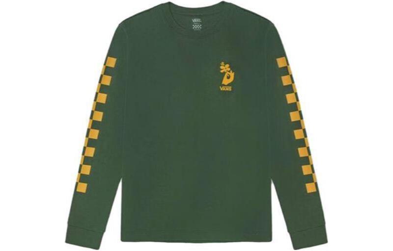 Vans T Shirts Women s Green Crew Neck Moderate Straight Fit VN0A5I8N7WJ XS