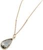 [NAOTJEWELRY] [Naot Sieraden] Damesketting, Eenvoudige Druppelvorm, Geslepen Frame Glas Ketting, Antracietgrijs
