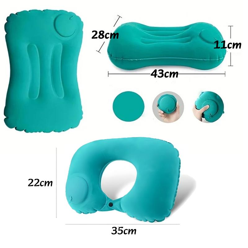 1/1PC Portable Foldable Inflatable Pillow Light Travel Neck U-Shape Pillow Car Airplanes Multifunction Neck Waist Support Cushio