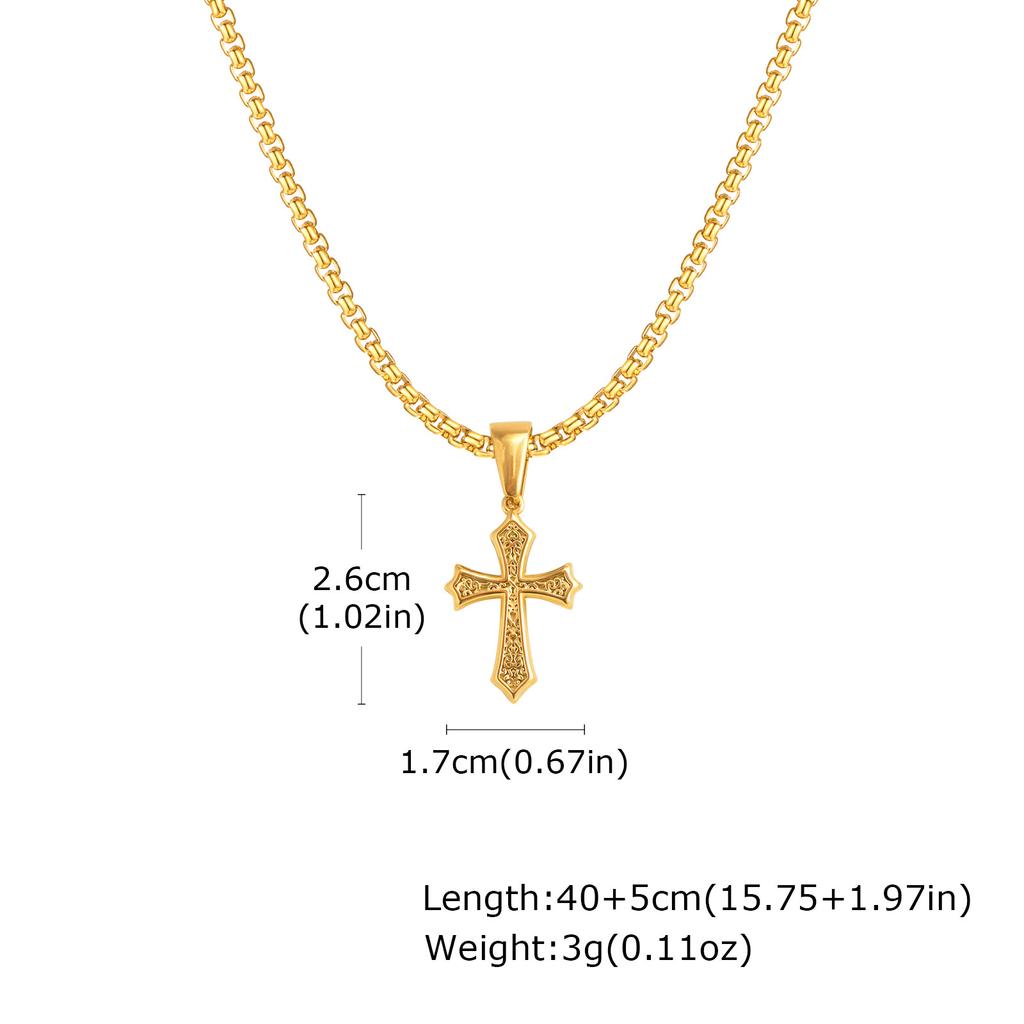 Personalized Men'S Simple Stainless Steel Cross Pendant Steel Necklace, Quanxi Water Pn-2012