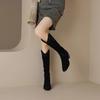 Fashion 2024 New Long Boots Retro Style High Boots Decorated Women's Fashion Roman High Boots Studded Heels