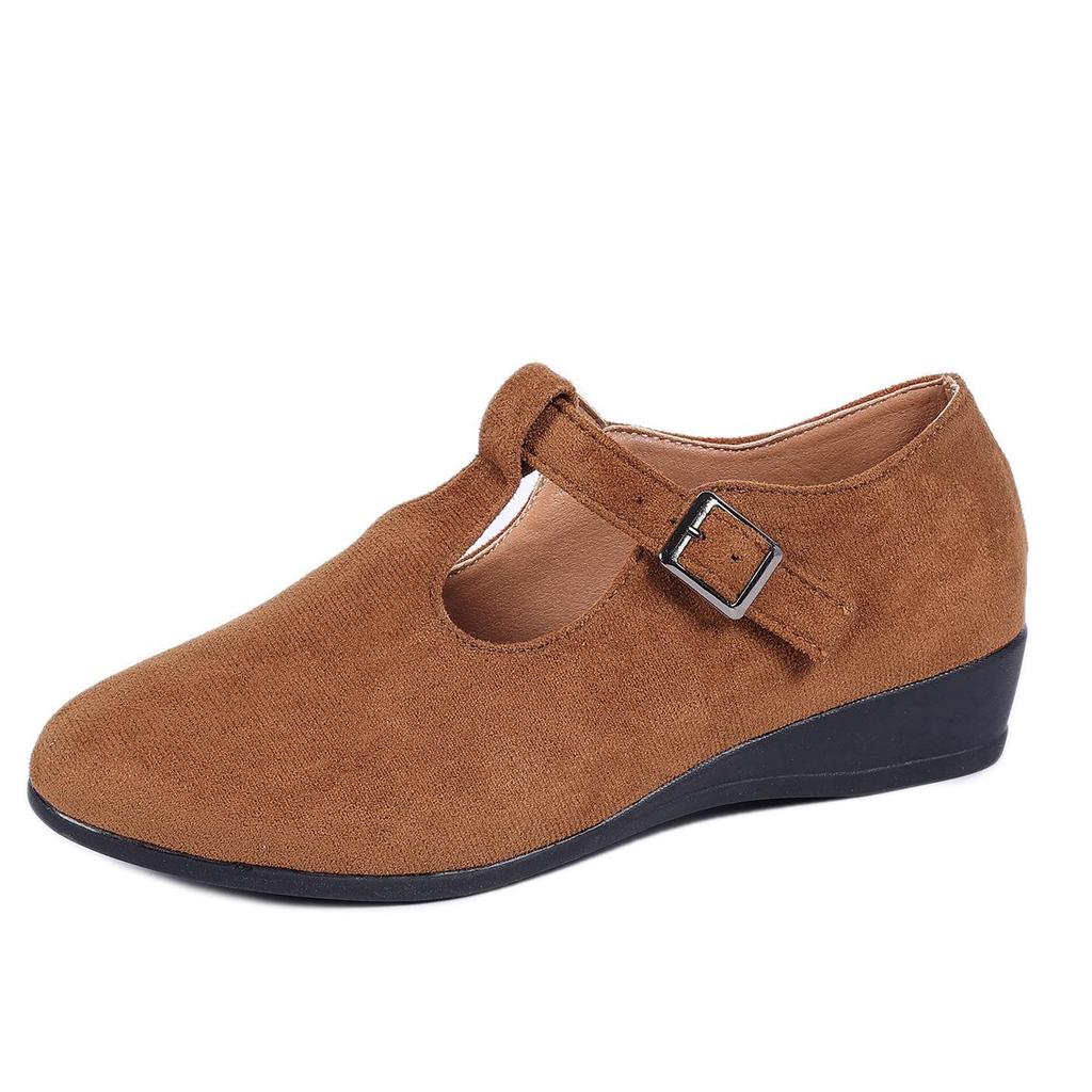 Frühling Neuer Stil Spitz zulaufende Damen-Schuhe, Große Größe Niedrig geschnittene Keilabsatz Flache Schuhe für Damen