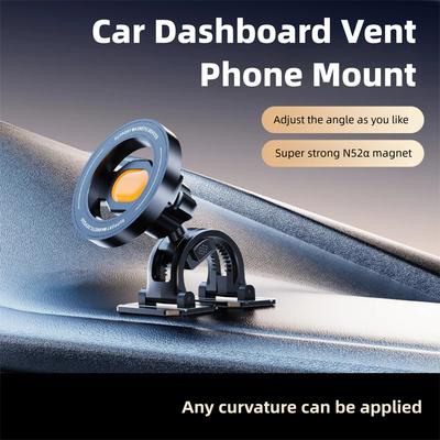 Magnetic Car Phone Holder 360° Rotatable Foldable Bracket Compatible With Car Mount Upgrade Stick On Dashboard Magnetic Holder