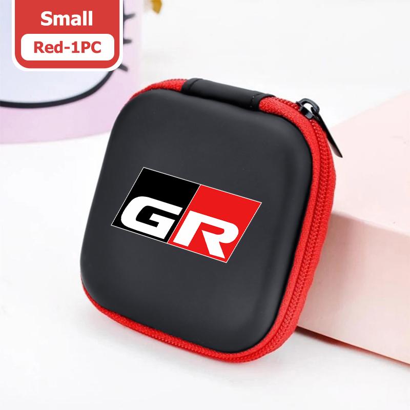 

Portable Car Earphone Headphone Earbuds Bag Case Storage Box Accessories For Toyota GRsport Yaris Corolla Rav4 CHR Auris Cruiser