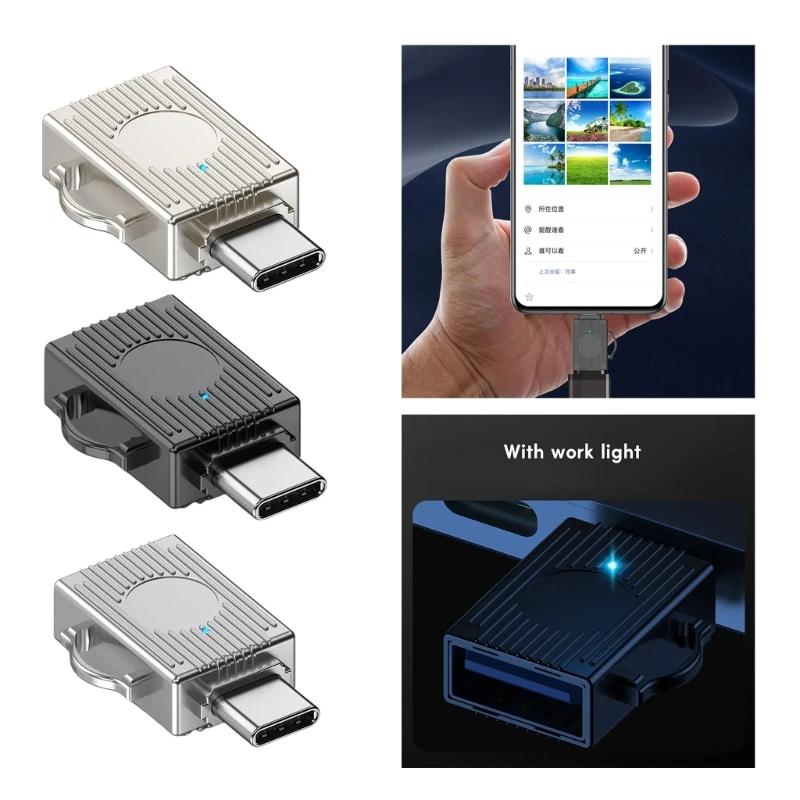 JS-103 USB to Type-C 3.0 Converter High Speed U Disk Zinc Alloy OTG Adapter for Laptop Computer