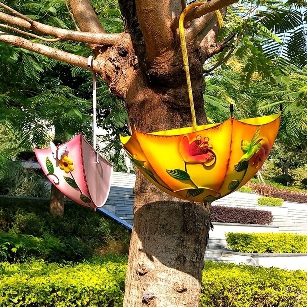 Żelazny Doniczka Kształt Parasola Wisząca na Ścianę Wieszak na Sukulenty Wewnątrz Zewnątrz