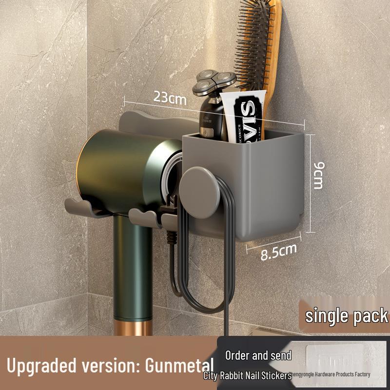 Stanzfreier Haartrocknerhalter zur Wandmontage für die Aufbewahrung im Badezimmer