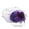 Bride Headdress Mesh Fascinator Hat Sinamay Feathers Flower Mesh Feathers Fascinator Hat Multicolor Elegant Party Mesh Hair Band