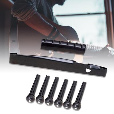 Guitar Bridge Pins Saddle Nut Acoustic Tailpiece Set 6 String Guitar Accessories Bridge Pins & Saddle & Nut Replacement