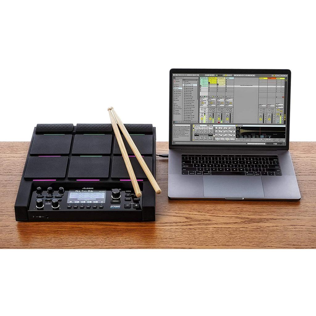 Alesis Strike MultiPad Electronic Percussion SamplerLooper with 4.3-inch Display, Sampling Pads, Sound Card, 9 Velocity-Sensitive Pads, MIDIUSB