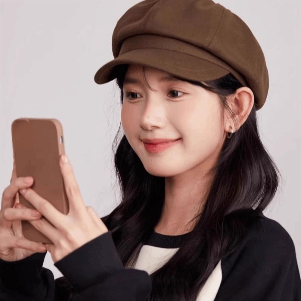 Achteckige Retro Baskenmütze Entenschnabel Malermütze Lässige Vintage Schiebermütze Mädchen