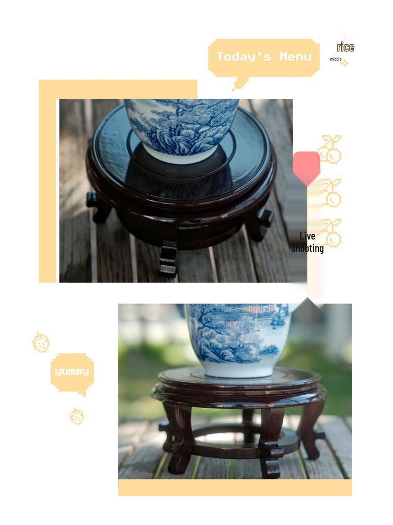 Okrągła Podstawa z Litego Drewna na Wysokich Nóżkach do Doniczek, Waz, Akwariów, Garnków na Wino i Wystroju Wnętrz.