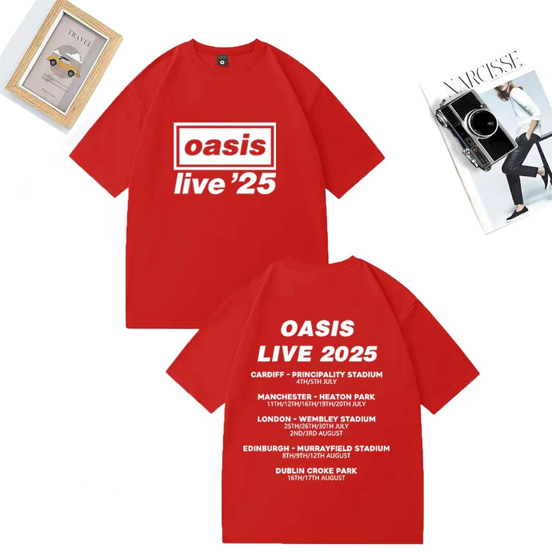 

OASIS Live 25 Tour 2025 Hot Graphics T-shirt Men Woman s Casual Cotton t-shirt Clothes Hip Hop streetwear Short Sleeve Fans Gift M