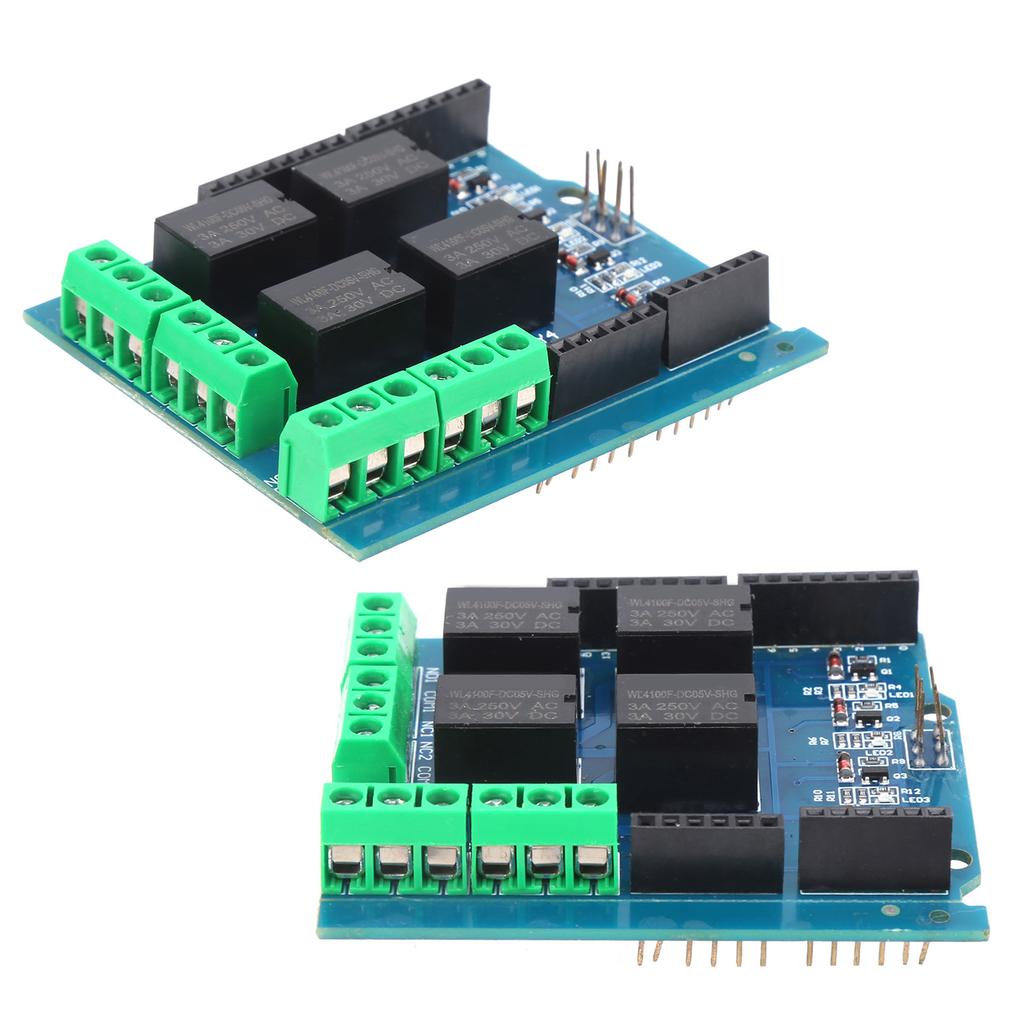 4-Kanal Relaismodul Steuerplatine Harz Erweiterungsschild mit Onboard-Anzeige DC5V
