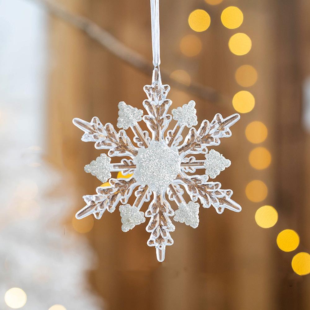 Transparent Artificial Snowflake Decoration Xmas Tree Hanging Pendant  Merry Christmas Decoration