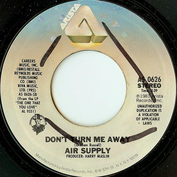 

7inch Record AIR SUPPLY Here I Am AS0626 Arista 1981 US Rock Used
