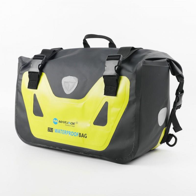 50L Waterproof Motorcycle Saddle Bag Rear Seat Tail Touring Motorcycles With PVC Material Fluorescent Green Orange