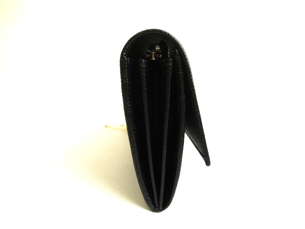Authentic BVLGARI Black Leather Logo Clip Bifold Long Wallet #a842  Refurbished